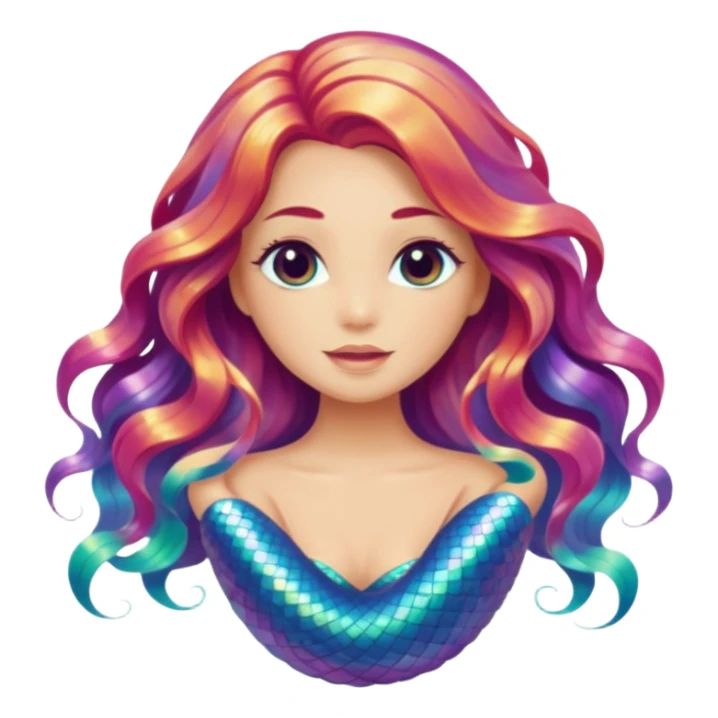 Iridescent mermaid hair sticker