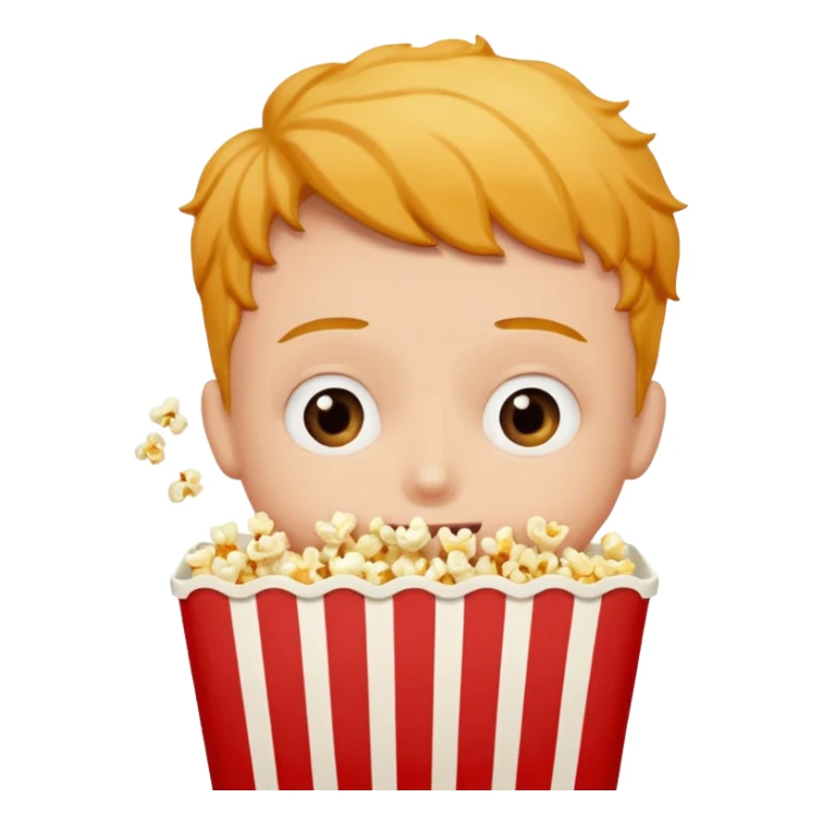 Person with this emoji 👀 for eyes and is eating popcorn 🍿 sticker