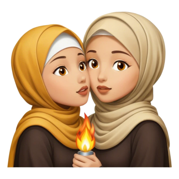 girl kiss girl hijab fire sticker