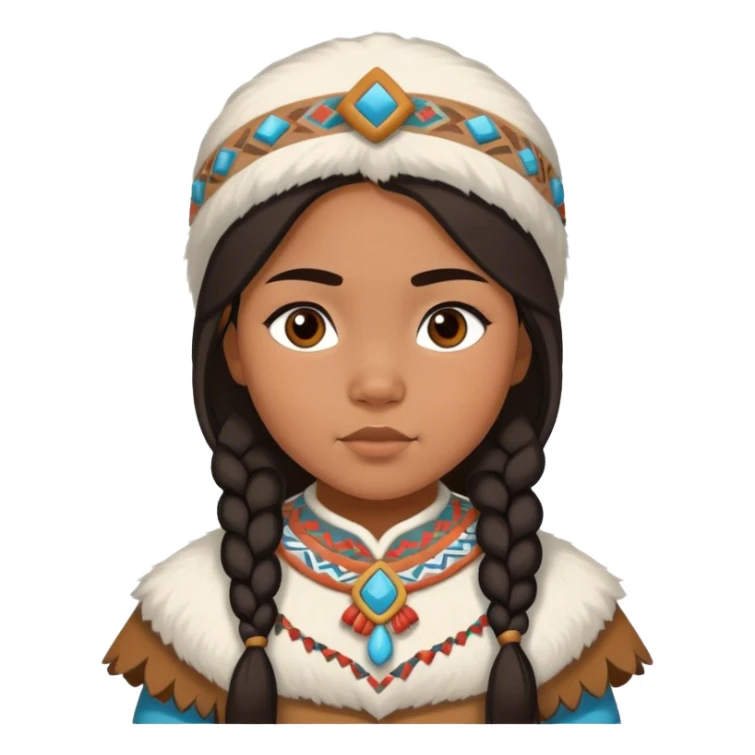 Inuit girl in traditional costume sticker