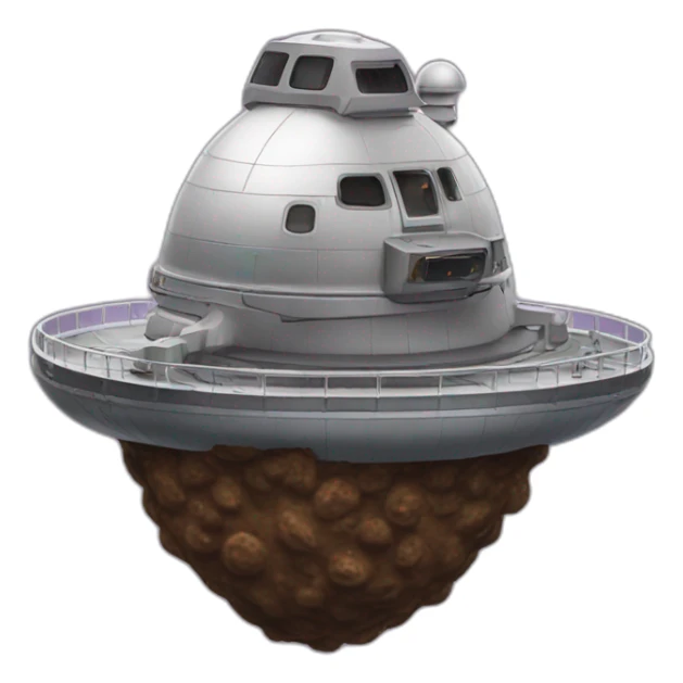 poop on top of a space ship sticker