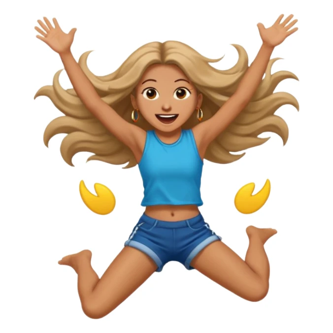 bungee jumping face in action with earrings and long hair flying away sticker