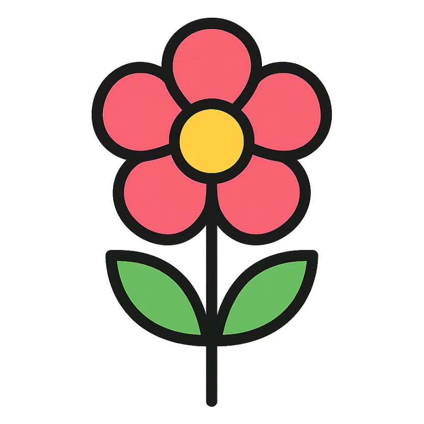 color outline icon of a flower sticker