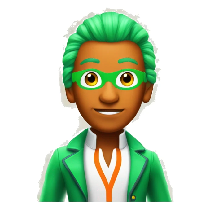 Oompa loompa with neon orange skin and green hair sticker