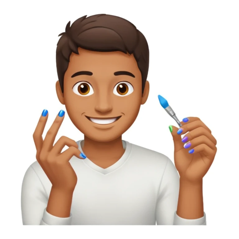 Zesty dude painting nails sticker