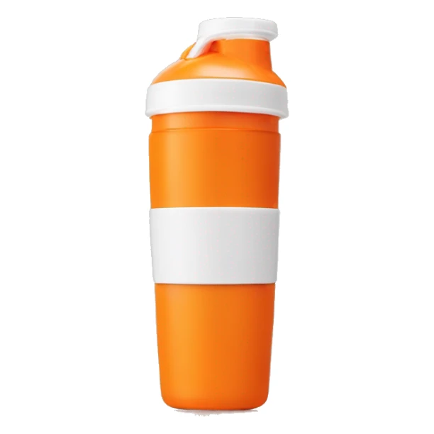 Orange protein shaker cup no face or eyes sticker