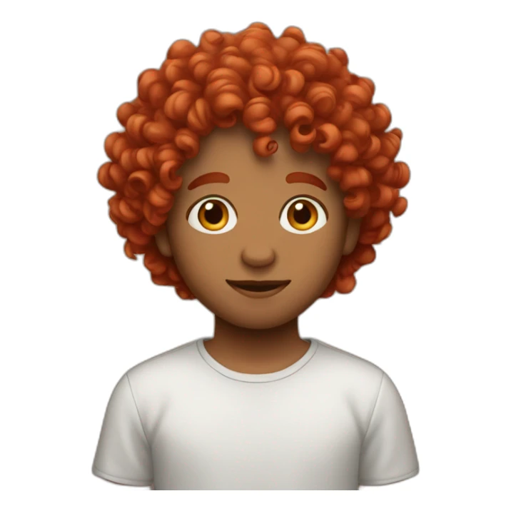 Curly short red hear boy sticker