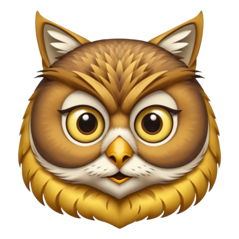 Corp de Hibou avec une tête de chat sticker