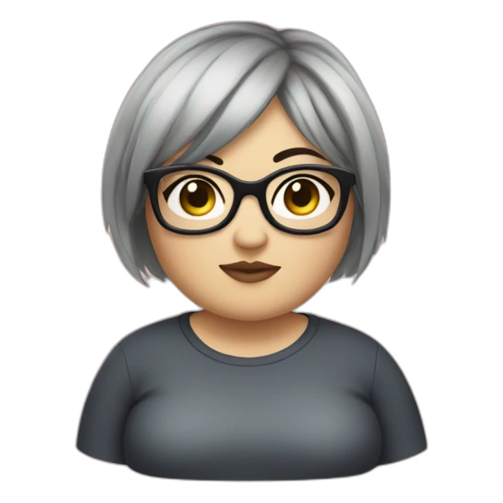 Chubby girl with short and black hair and optical glasses sticker