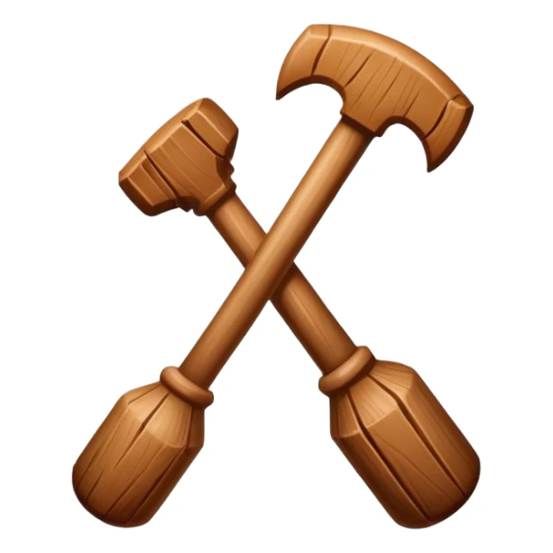 Dos bastones de madera gruesa cruzados sticker