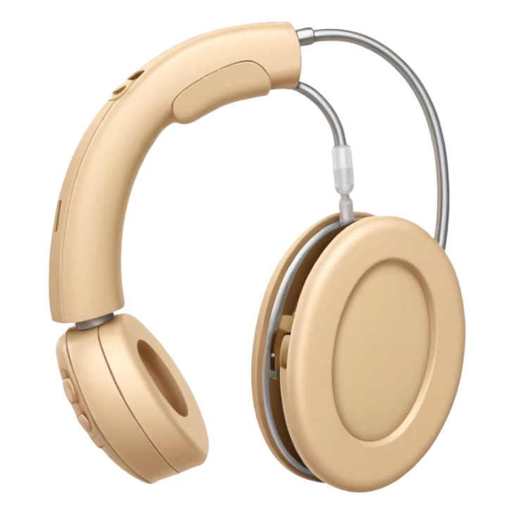 Telinga aid, hearing aid color beinge tapi earmold color white  sticker