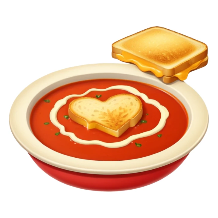 tomato soup with sliced grilled cheese on the side sticker