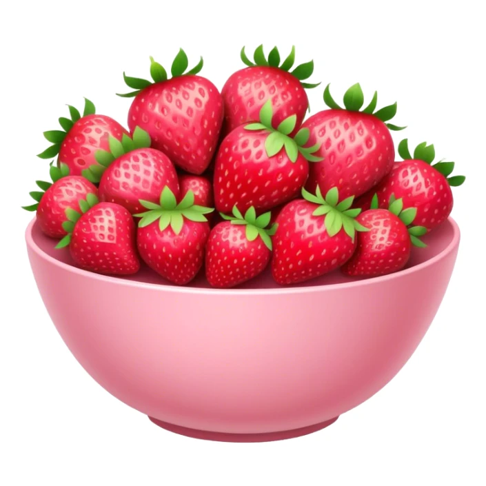large fancy pastel pink bowl of strawberries sticker