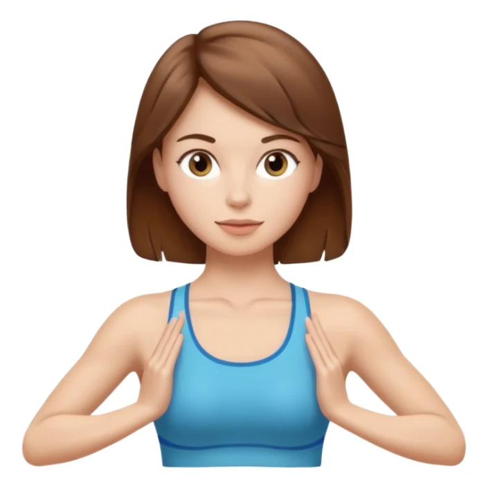 Pilates girl brown hair sticker