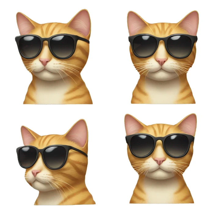 Cat with sunglasses sticker
