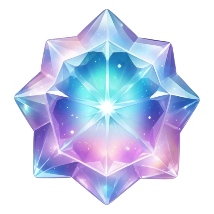 Sparkly glossy Pastel whitish iridescent glass nebula glass crystal sticker