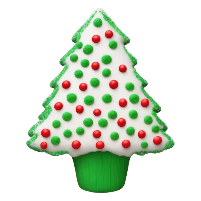 white christmas tree snack cake with red icing and green sprinkles  sticker