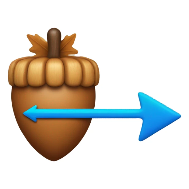 acorn and a blue arrow sticker