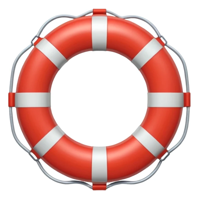 lifebuoy object icon, red and white float ring, glossy plastic, 3D cartoon, soft shadow, mobile game icon style, centered, clean background, no text, no watermark
 sticker