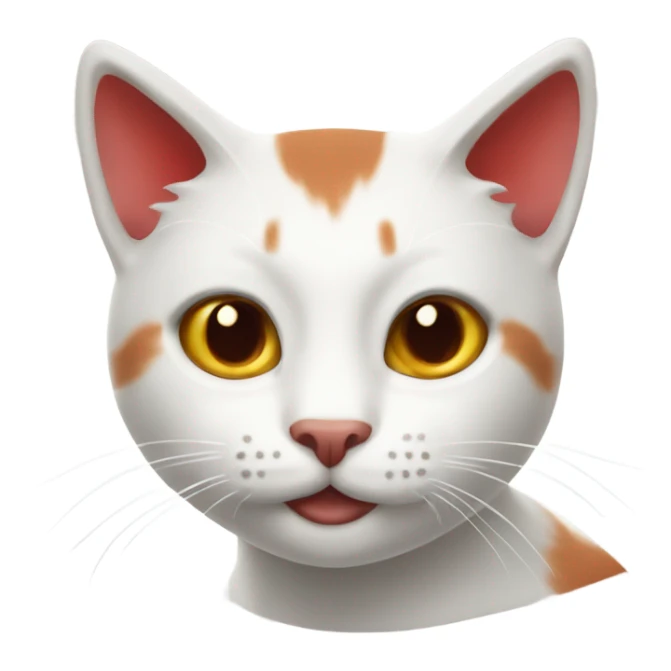 gatto bianco e rosso sticker