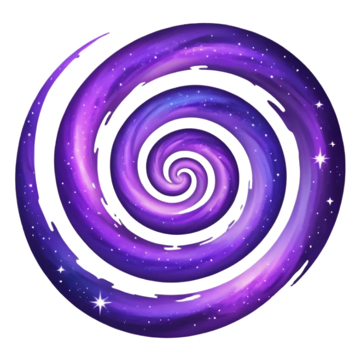 purple swirling galaxy with stars sticker