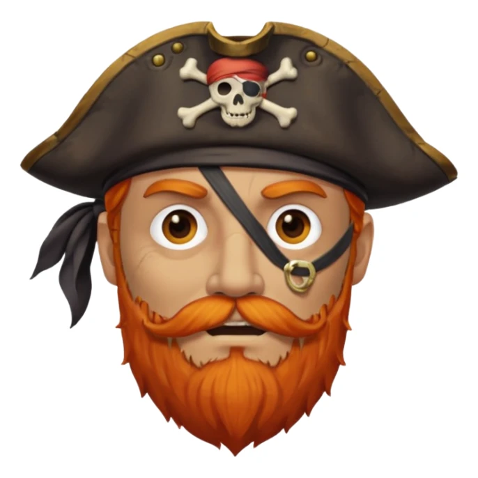 Pirata con un parche en el ojo y con barba anaranjado sticker