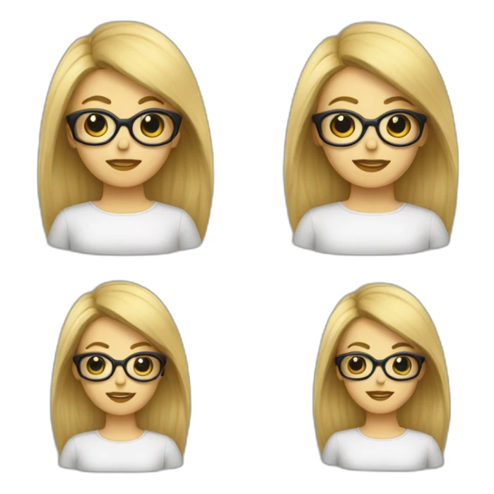 Mujer pelo muy corto rubia con gafas sticker