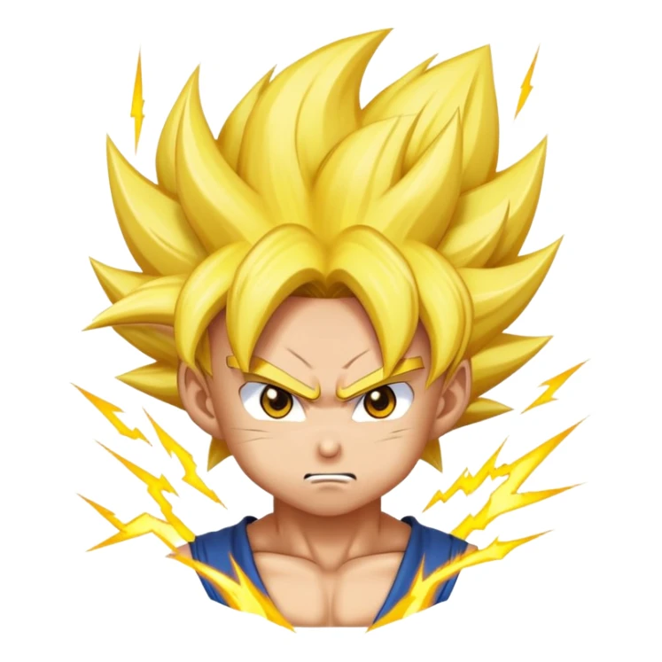Kawaii super saiyan goku with lightening  sticker