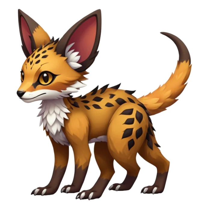 Feral Rare realistic exotic edgy pretty beautiful handsome gorgeous aesthetic colorful vibrant Vernid-Trico-species-Fakemon-creature by LiLaiRa, random markings, tufted ears, full body sticker
