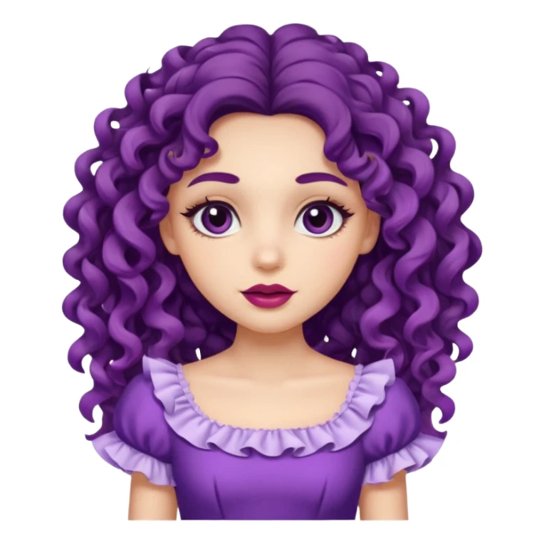 Very beautiful girl – With long, tight curls – Purplish dark circles – Slightly purple gums – Thin lips – She wore a ruffled skirt.” sticker