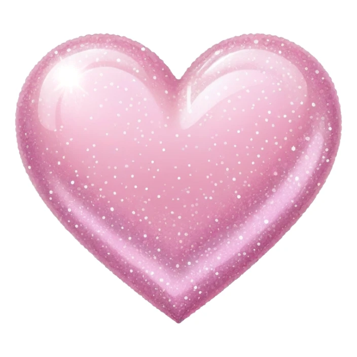 pastel pink heart with sparkles and glitter effect sticker