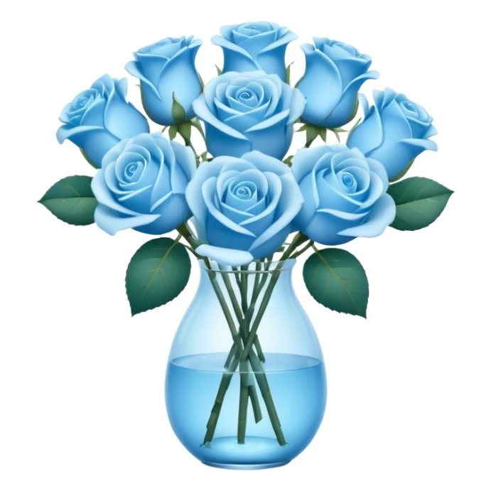 light blue rose bouquet in a vase sticker