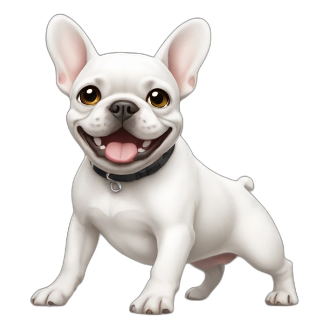 white FRENCH BULLDOG dancing sticker