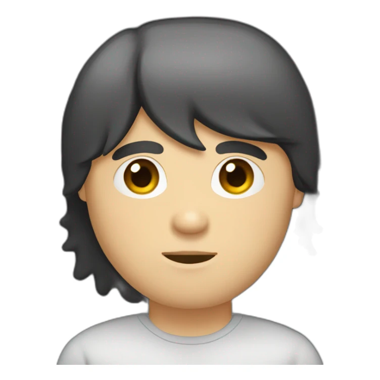 Young white man with a full beard and black mullet haircut sticker