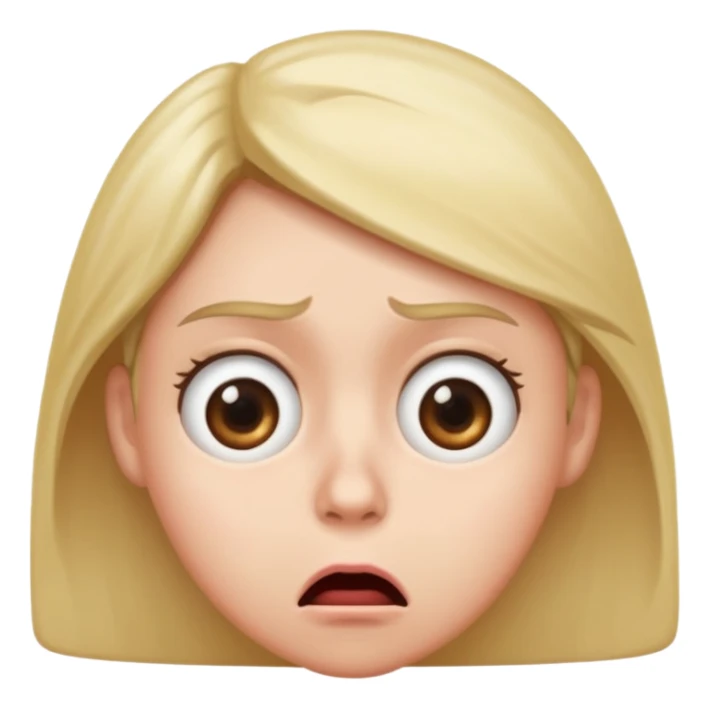 annoyed face with rolling eyes and a shocked mouth, subtle expression sticker