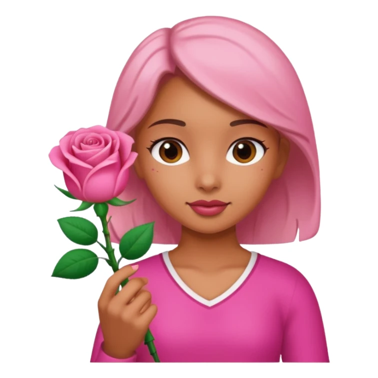 girl with rose toy sticker