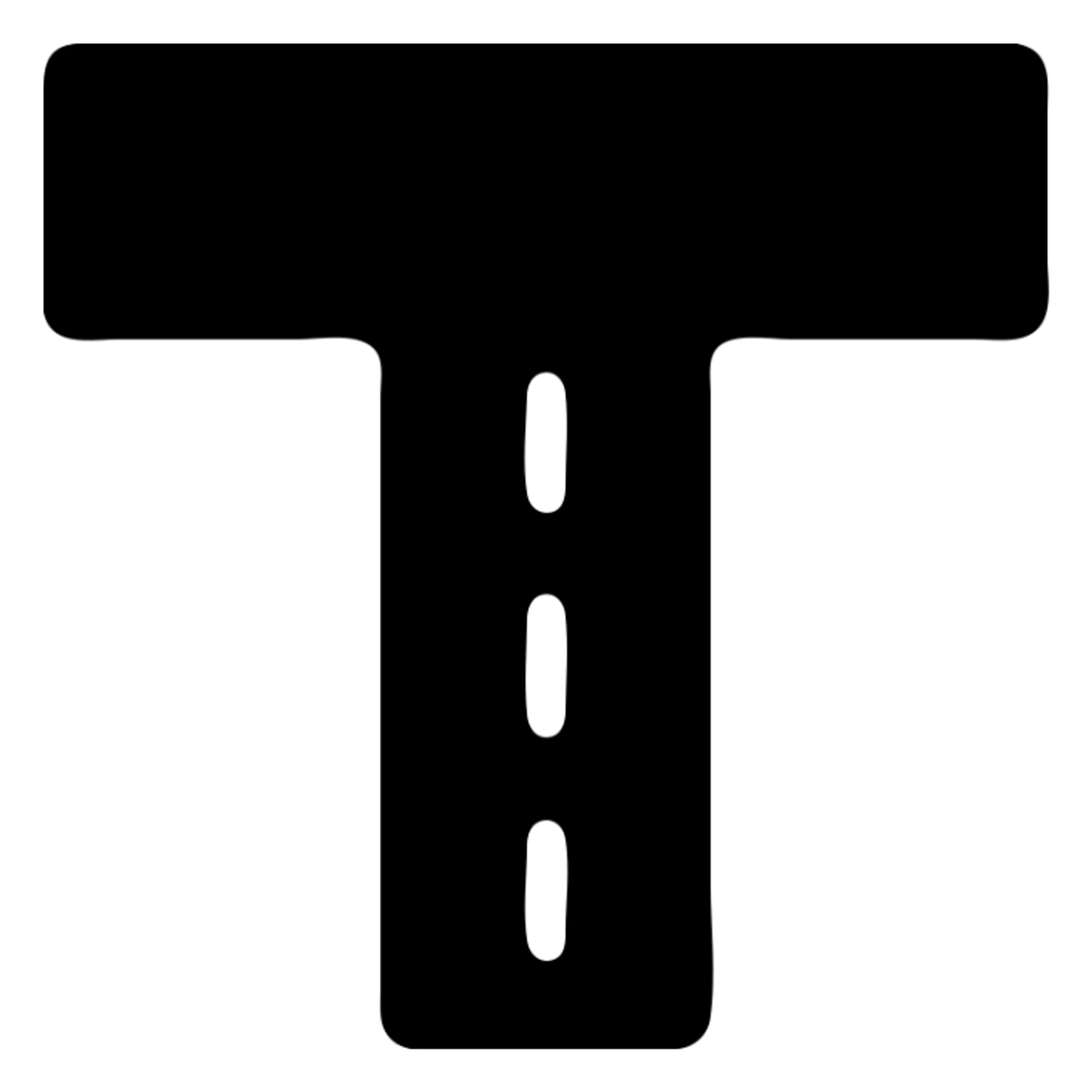 clean, modern icon of a T-shaped road with bold lines and no background sticker