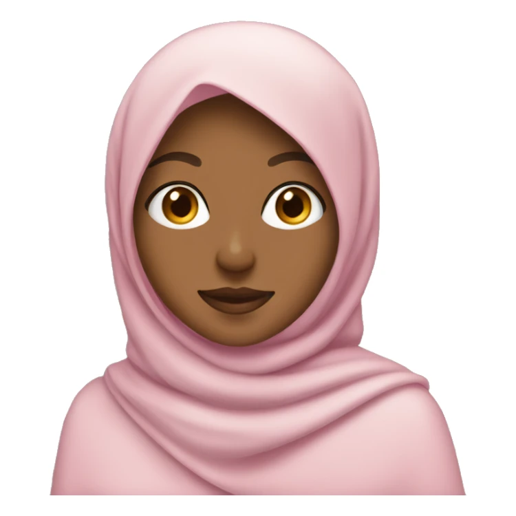 A tan girl wearing soft pink hijab sticker