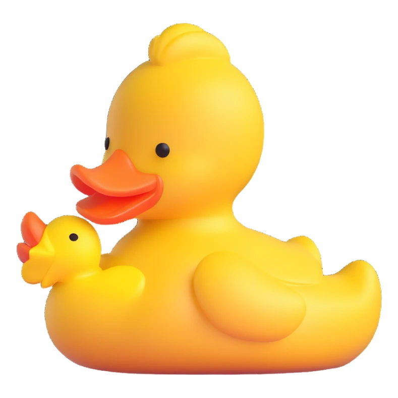 baby boy biting rubber duck toy sticker
