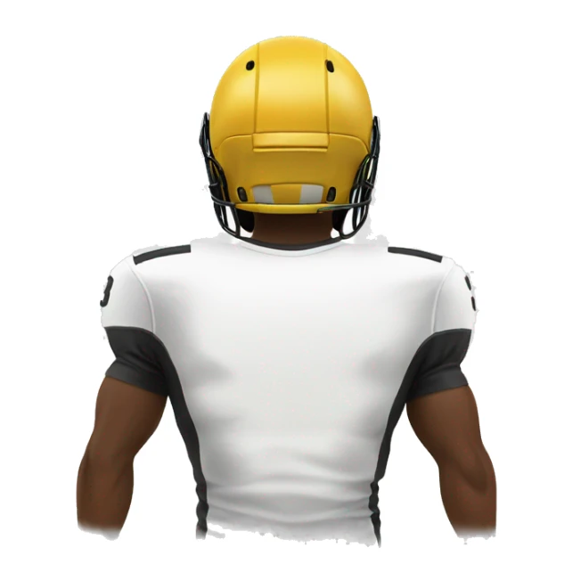 white-football-tshirt back view sticker