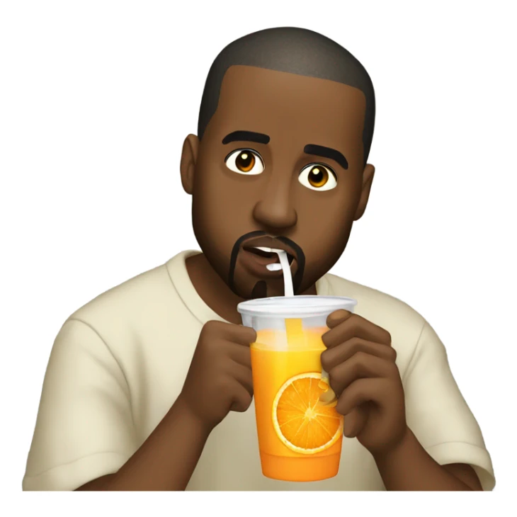 Kanye west eating orange juice sticker
