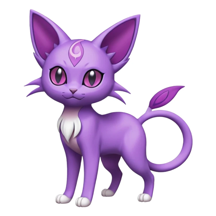 Purrloin-Espeon-Skitty-Pokémon-Fakémon-hybrid-creature (full body) sticker