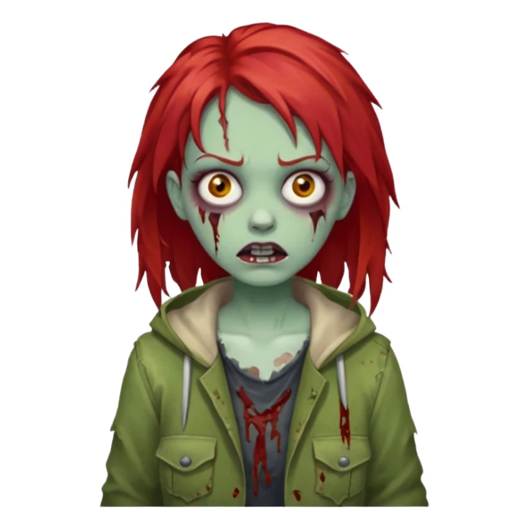 girl zombie with red hair sticker