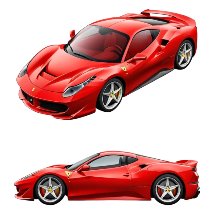 red Ferrari sports car sticker