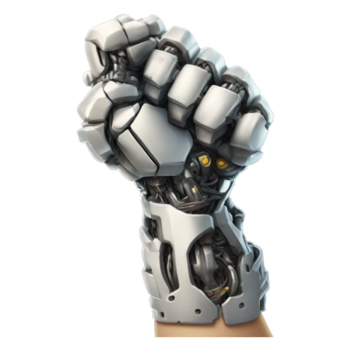 Cyborg arm only flexing bicep and shoulder with gears and shocks sticker