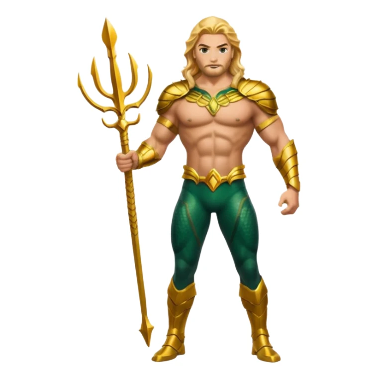 aquaman full green and gold armor standing sticker
