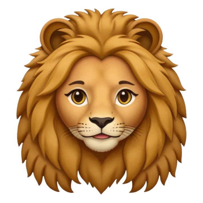 Leo woman as an emoji, modern, chic, with lion features, no text sticker