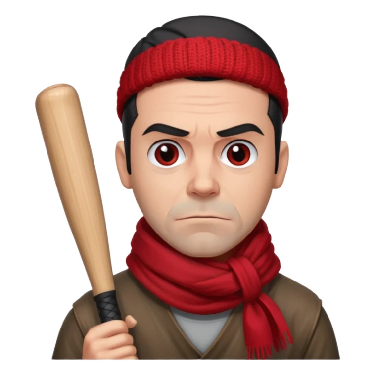 Negan avec la batte de baseball et le foulard rouge sticker