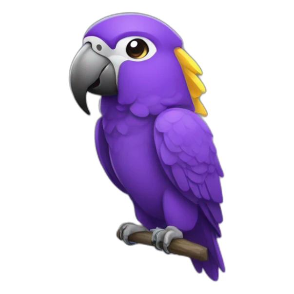 parrot in purple hoodie with headphone sticker