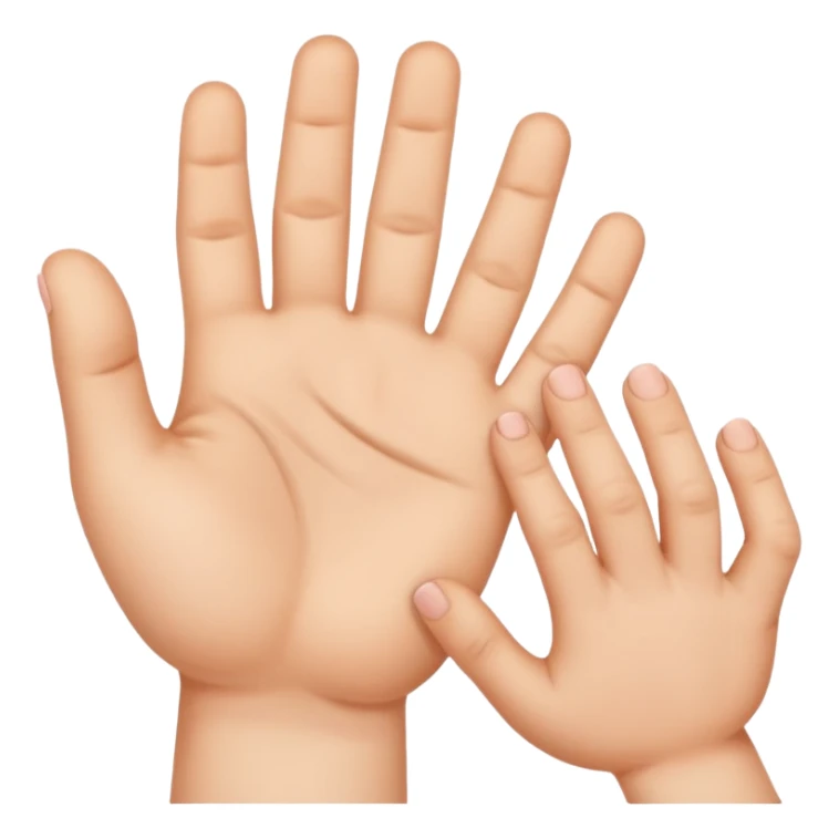 Baby with one small and one large hand sticker